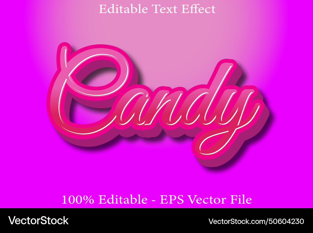 Candy editable text effect 3d emboss style design Candy editable text effect 3d emboss style design Vector Image