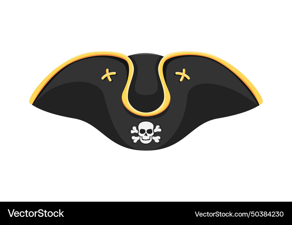 Cartoon Piraten Kapitän Tricorn Hut mit Totenkopf Cartoon Piraten Kapitän Tricorn Hut mit Totenkopf vektorbild