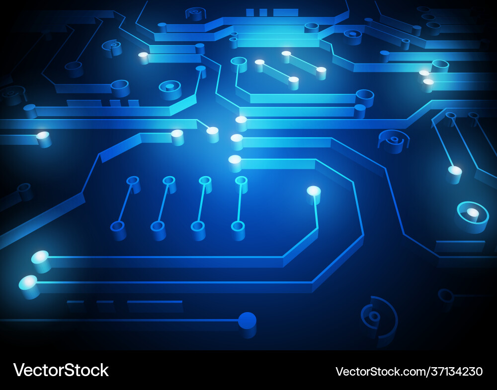 Circuit technology background with hi-tech Vector Image