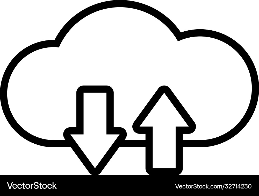 Cloud storage with upload and dowload arrows icon Cloud storage with upload and dowload arrows icon vector image