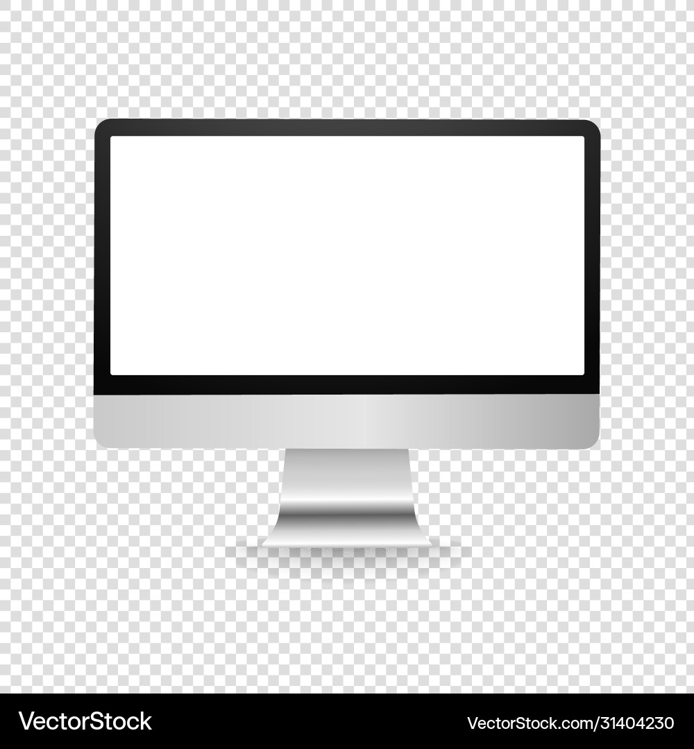 Computer display with blank screen pc monitor Computer display with blank screen pc monitor vector image