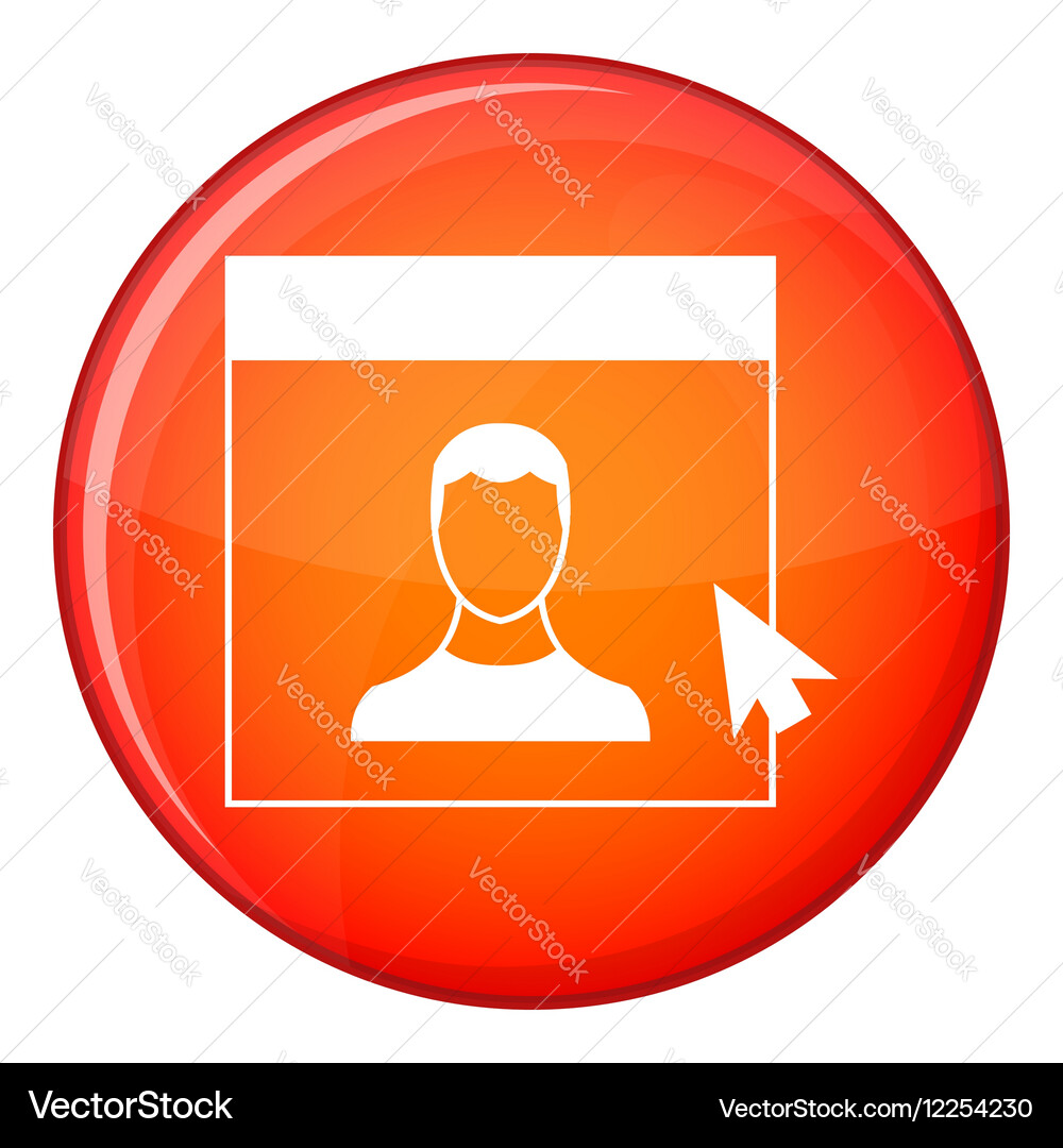 Cursor point man on monitor icon flat style vector image
