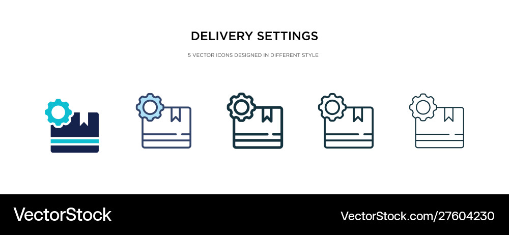Delivery settings icon in different style two vector image