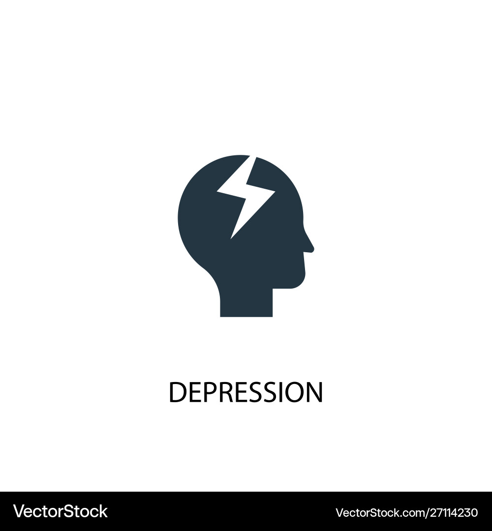 Depression icon simple element – Royalty-Free Vector | VectorStock, image size:1000x1080
