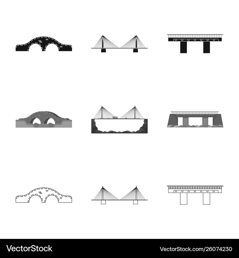 Design connection and symbol set vector image