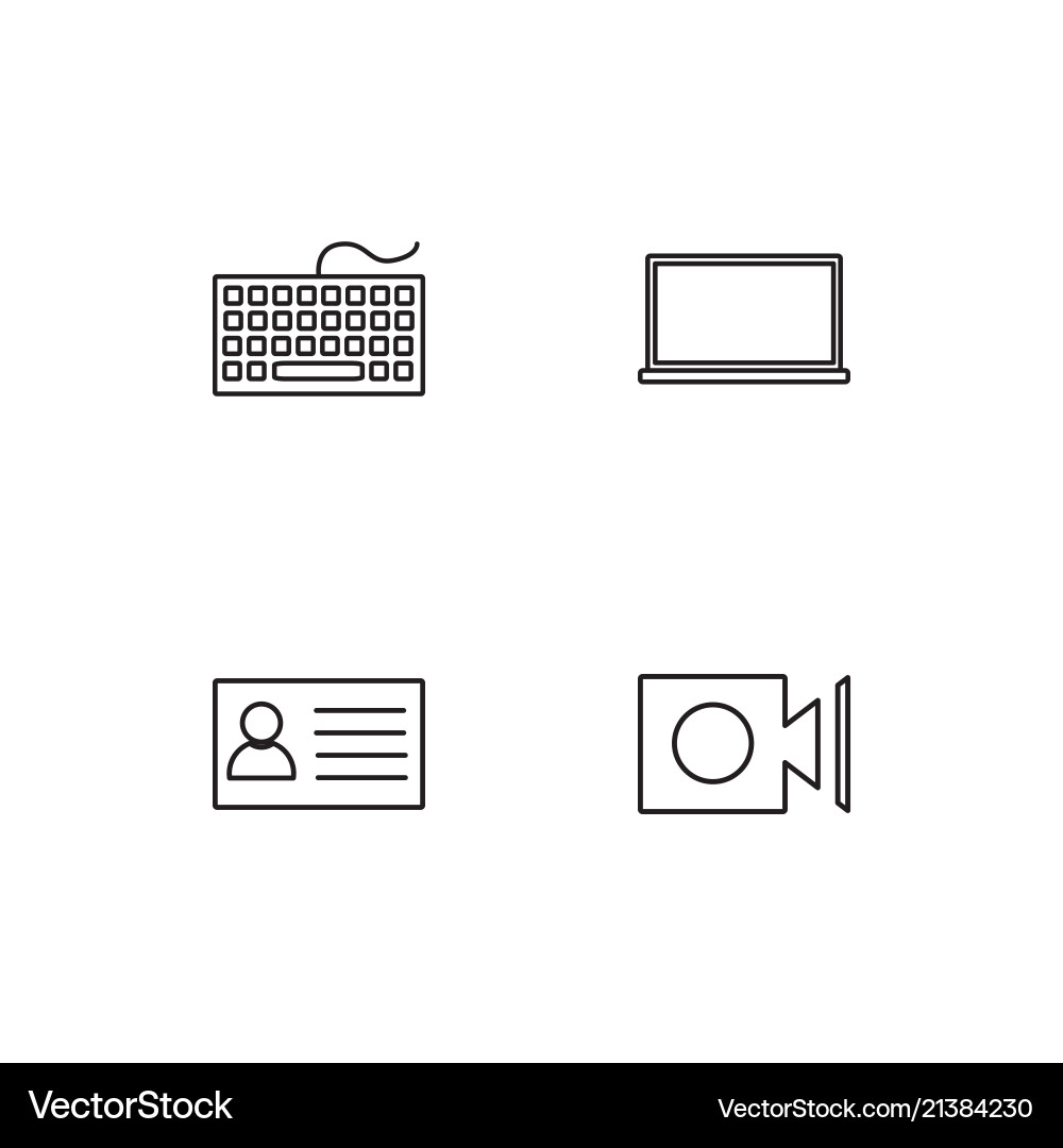Electrical devices linear icons set simple vector image