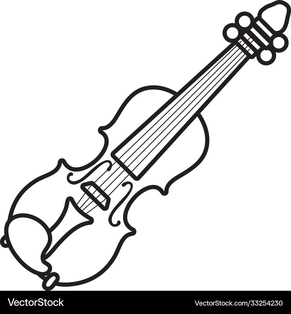 Fiddle string instrument line style Vector Image
