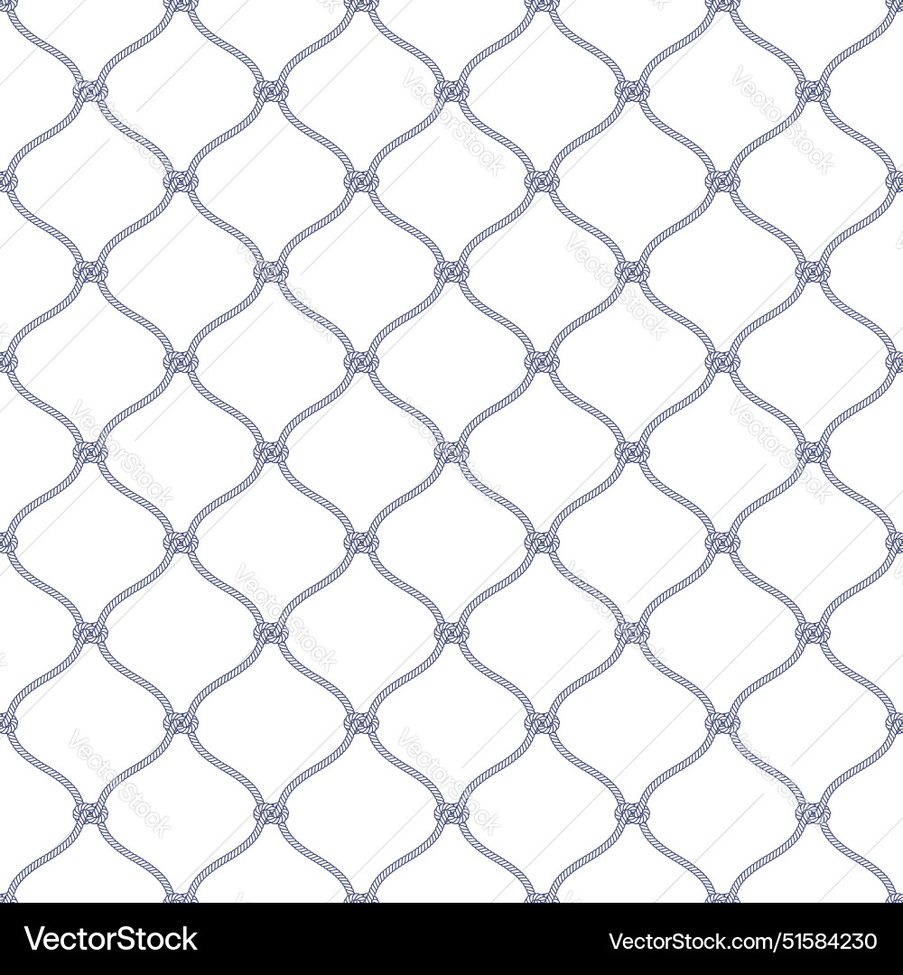 Fishing net seamless pattern in outline style Vector Image