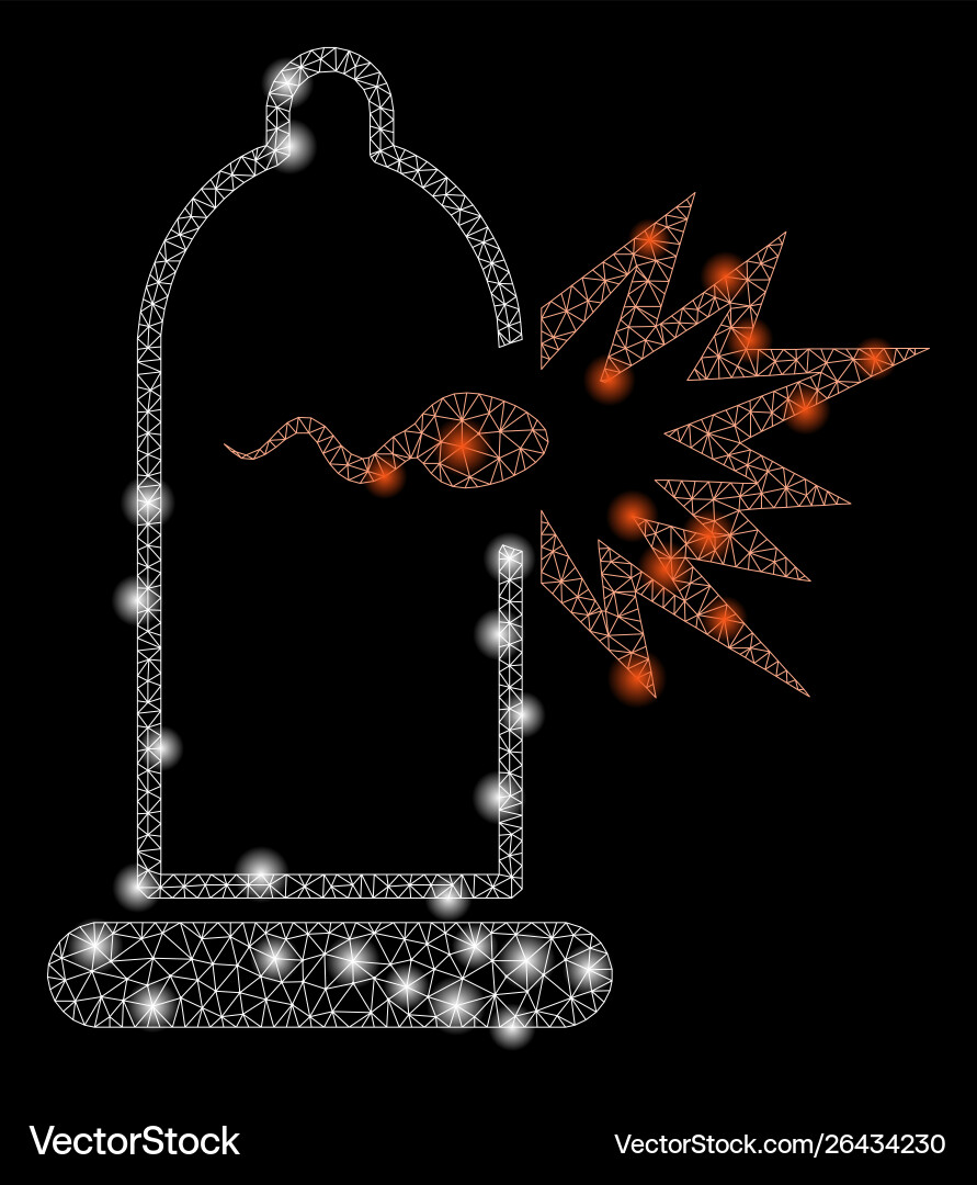 Flare mesh network condom sperm escape with flash Vector Image