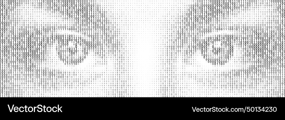 Halftone letter binary code pattern forming Halftone letter binary code pattern forming Vector Image