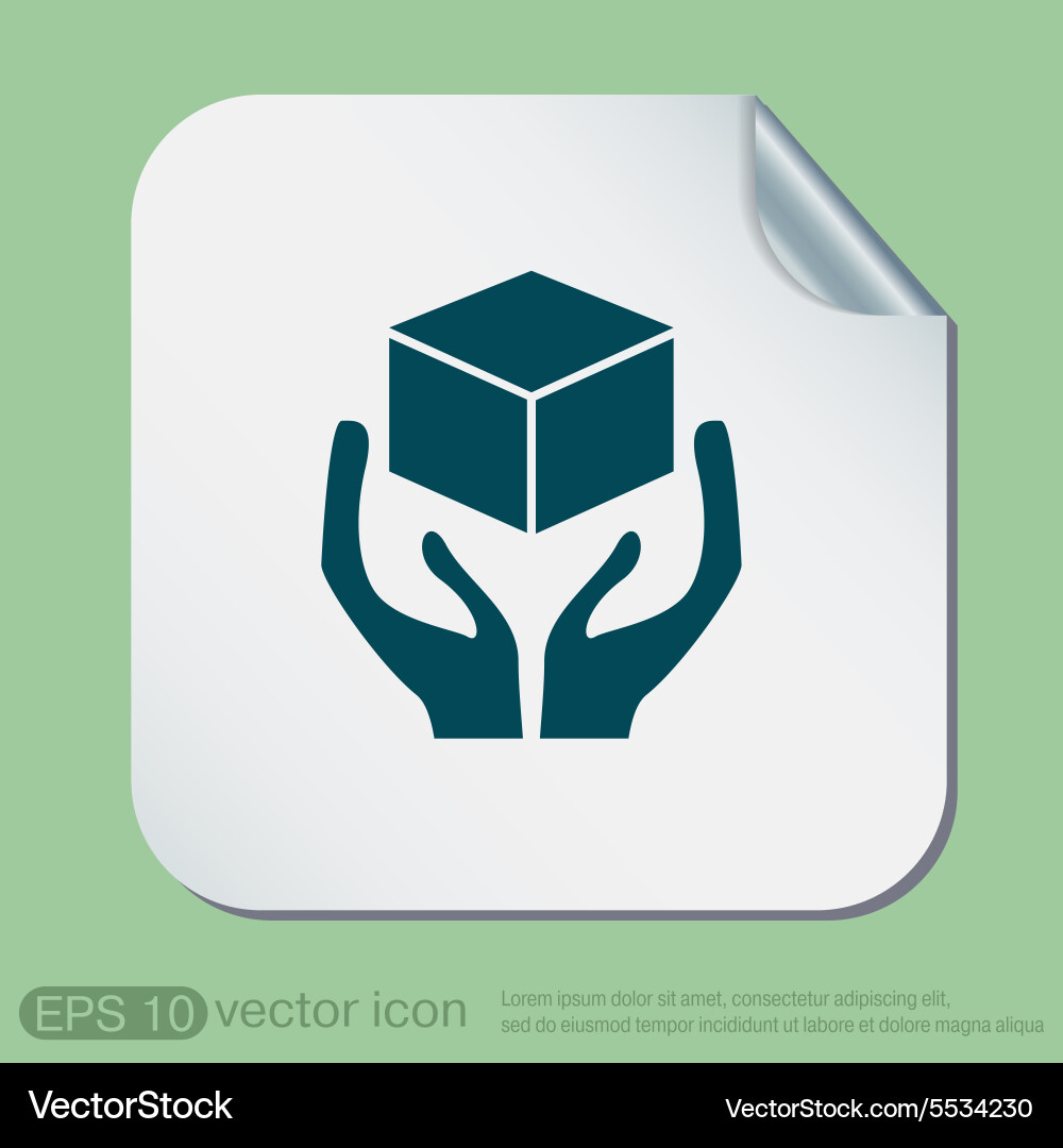 Hands holding box logistic icon Vector Image