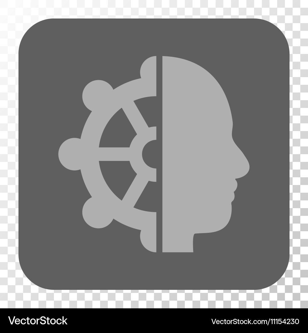 Intellect rounded square button Vector Image
