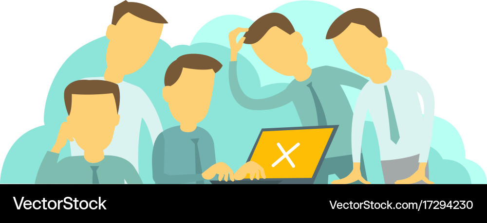 Laptop System Error - Troubleshoot Difficulty vector image