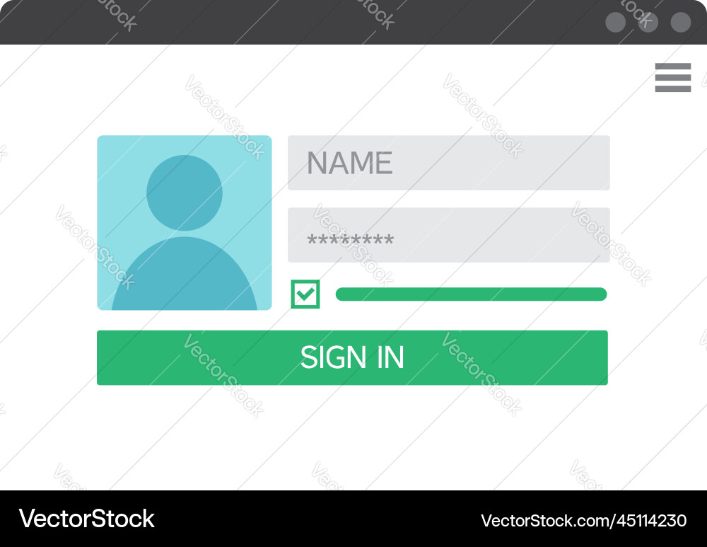 Login form ui ux web design template Login form ui ux web design template vector image