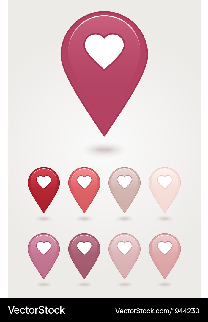 Map pointer with heart icon vector image