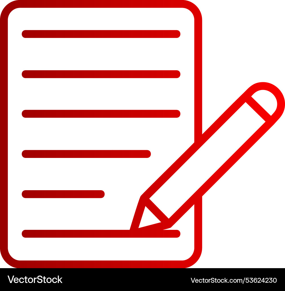 Notes line gradient icon Vector Image