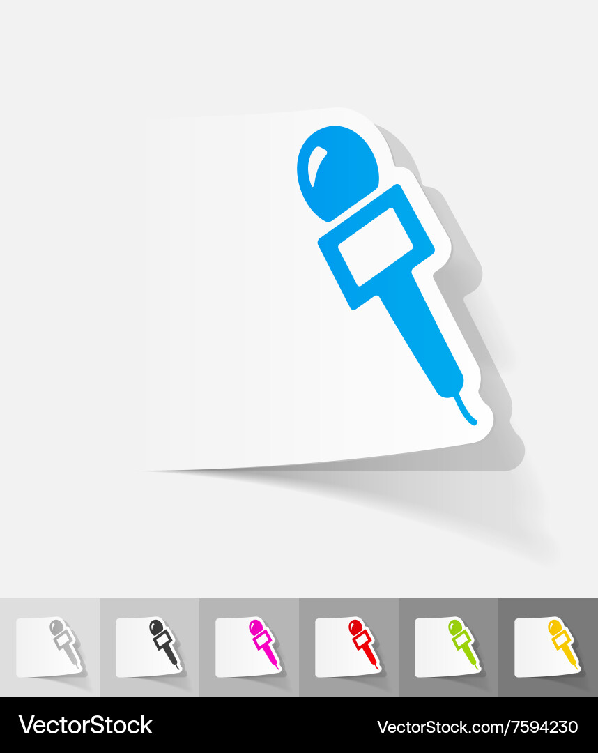 Realistic design element microphone vector image