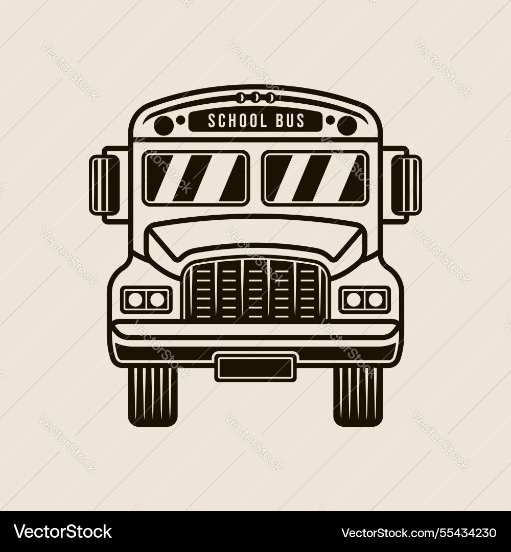 School bus front view object or graphic School bus front view object or graphic vector image