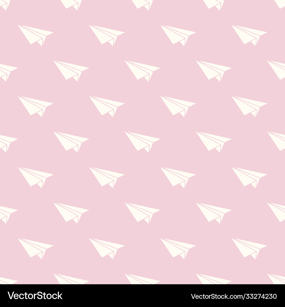 Seamless repeat pattern design with paper planes vector image