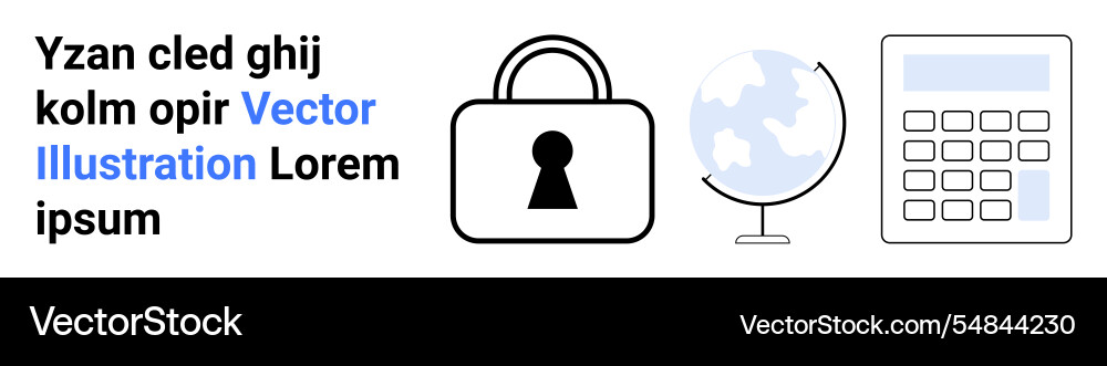 Secure data management with lock globe Secure data management with lock globe vector image
