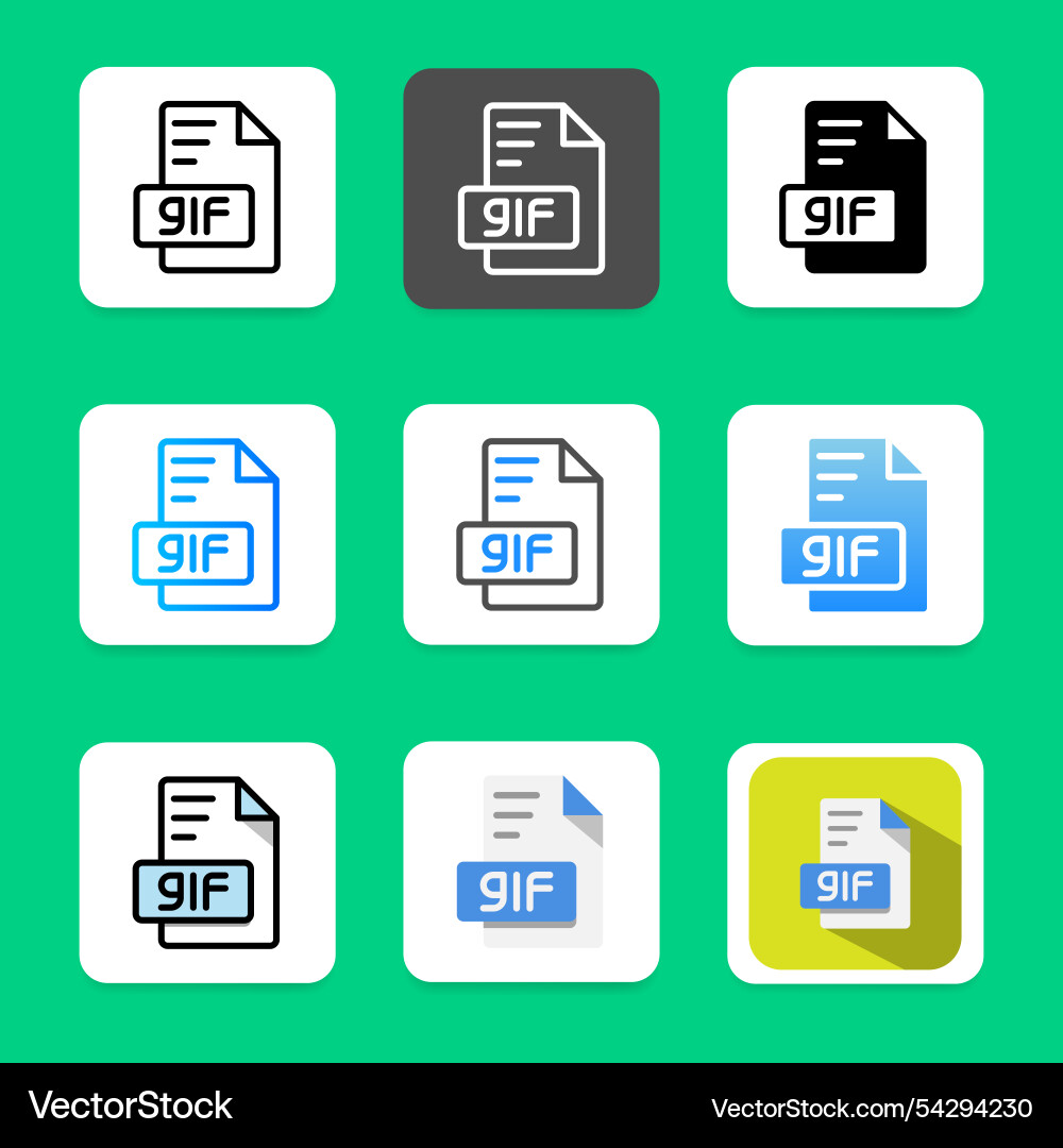 Set gif file format document icon suitable Set gif file format document icon suitable vector image
