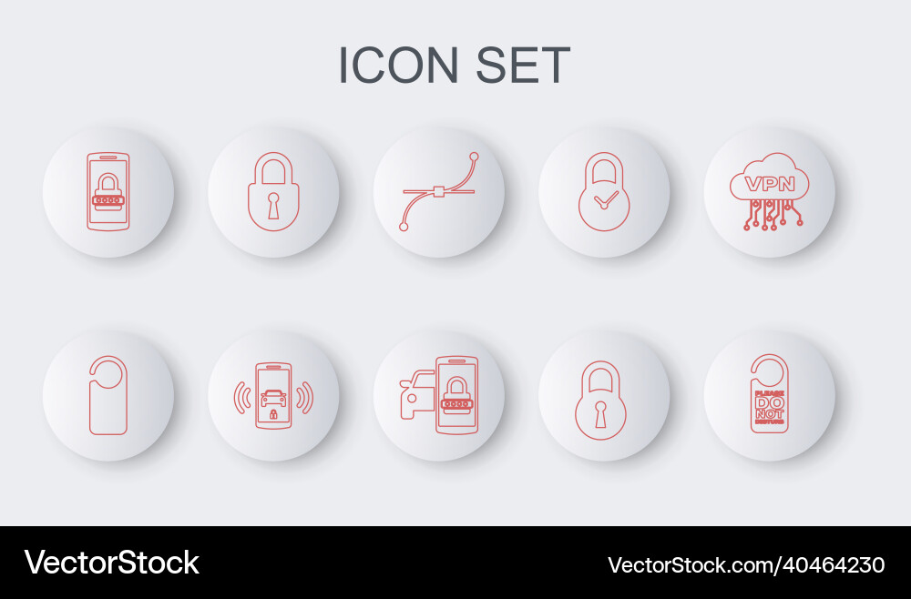 Set line please do not disturb bezier curve lock Set line please do not disturb bezier curve lock vector image