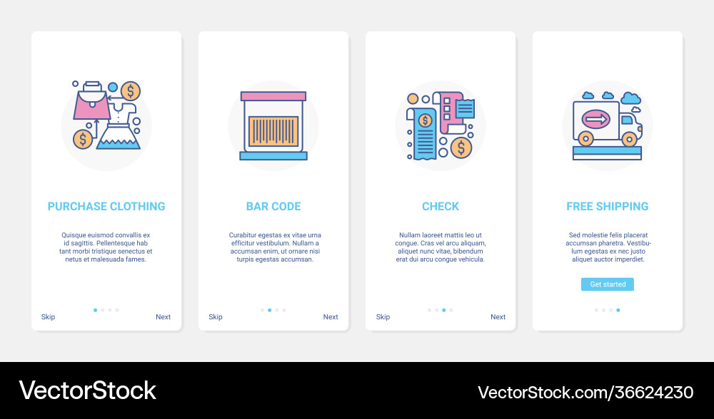 Shopping payment and delivery technology ux ui Vector Image