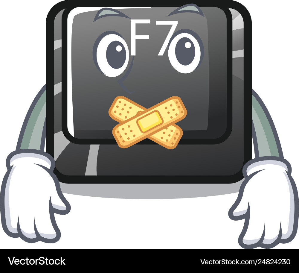 Silent button f7 isolated in character vector image