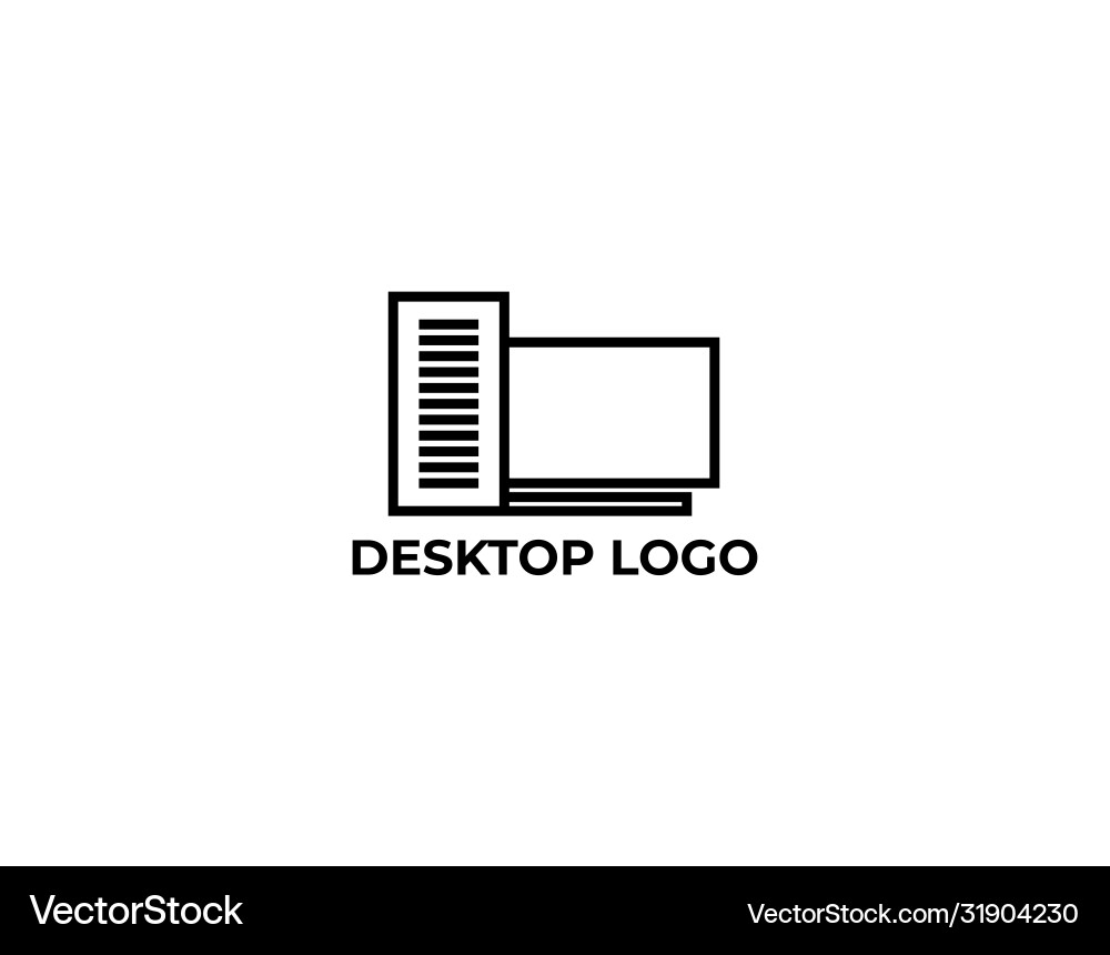 Simple icon logo computer design in style Vector Image