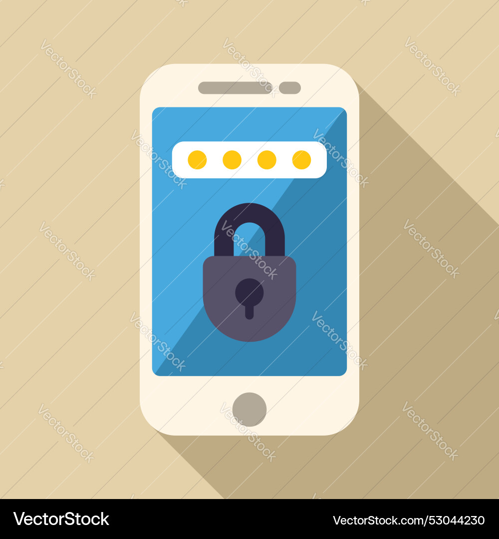 Smartphone showing password protected screen Smartphone showing password protected screen vector image