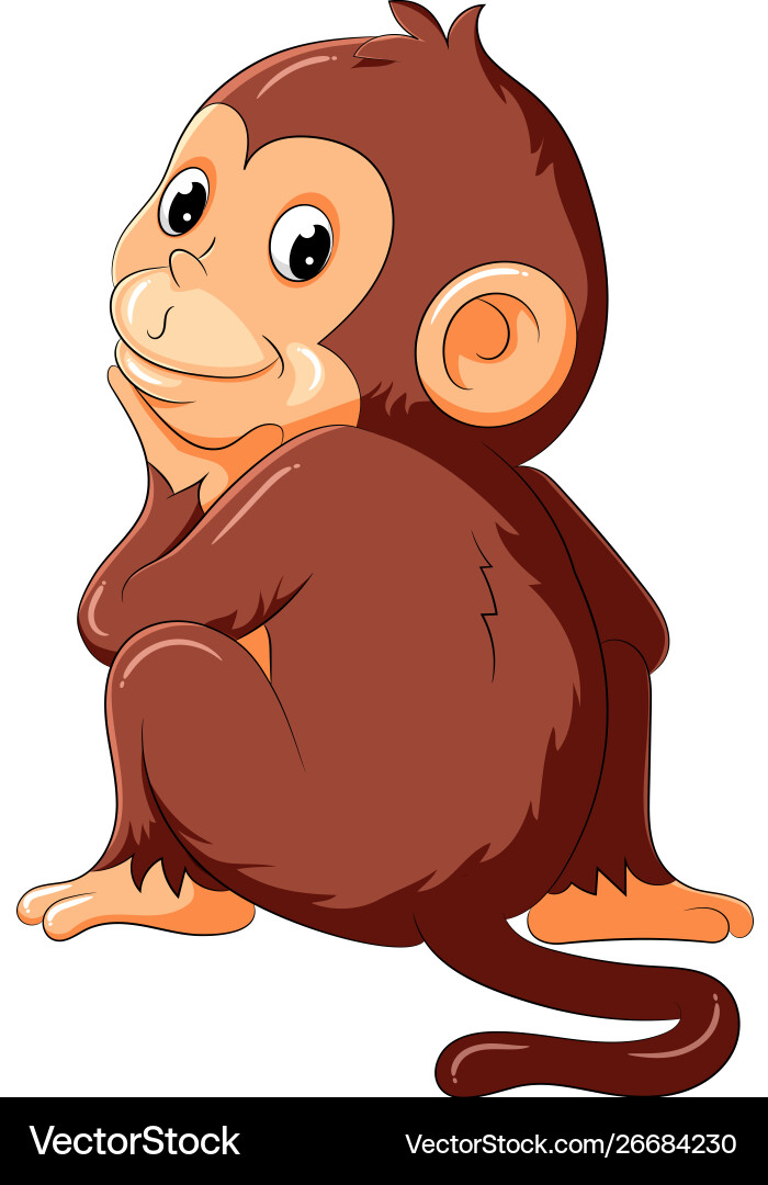 Smiling Monkey Character Vector Image