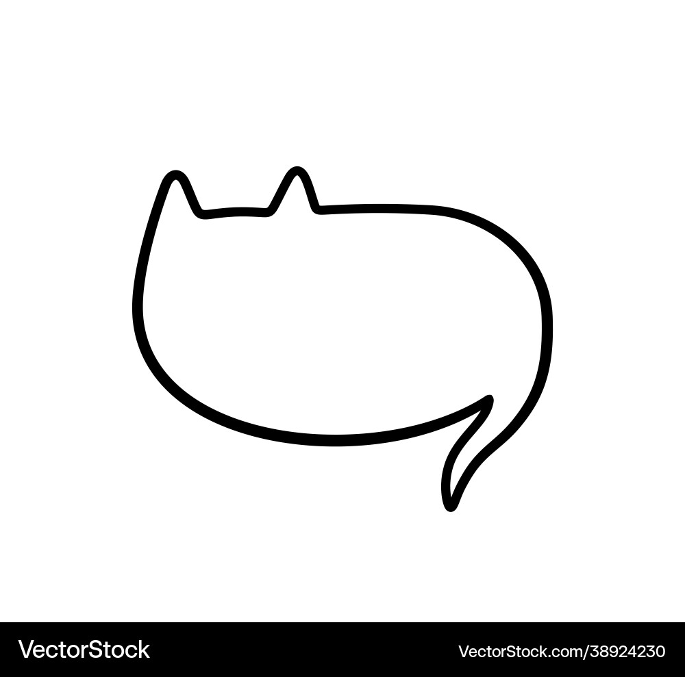 Speech bubble in shape a cat empty cute vector image