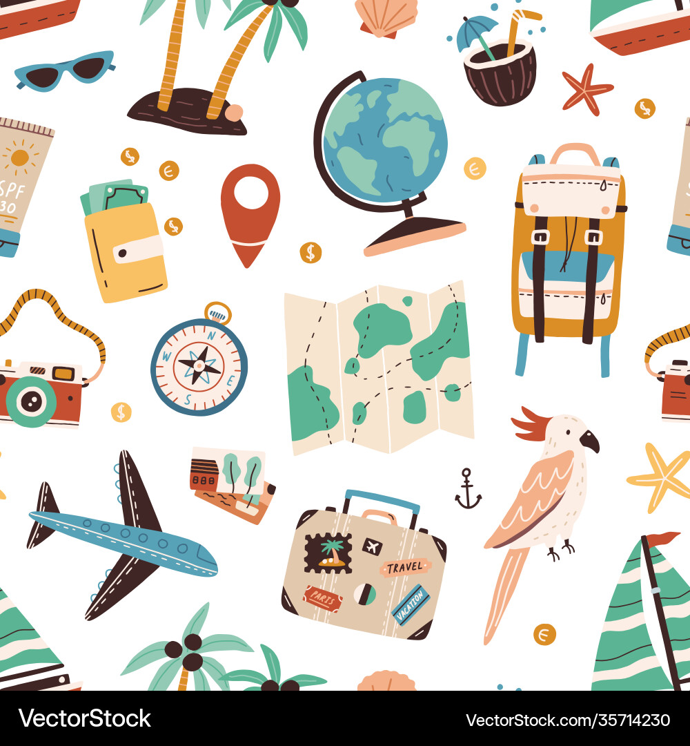 Travel & Tourism Pattern vector image