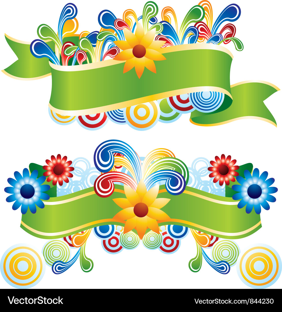Vibrant Floral Swirls Vector Image