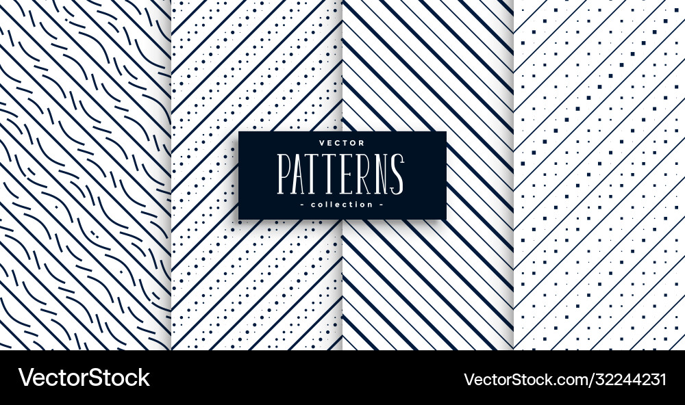 Abstract diagonal lines classic patterns set Vector Image