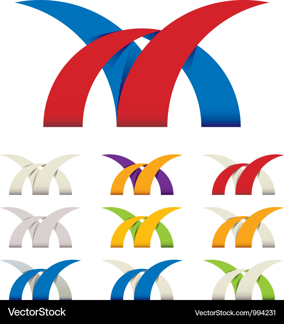 Abstract icons set of color versions vector image