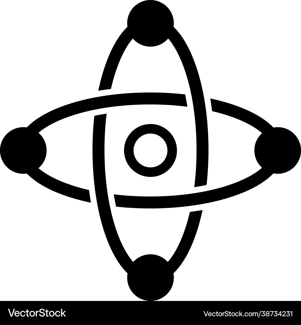 Atom science experiment icon black graphics Vector Image