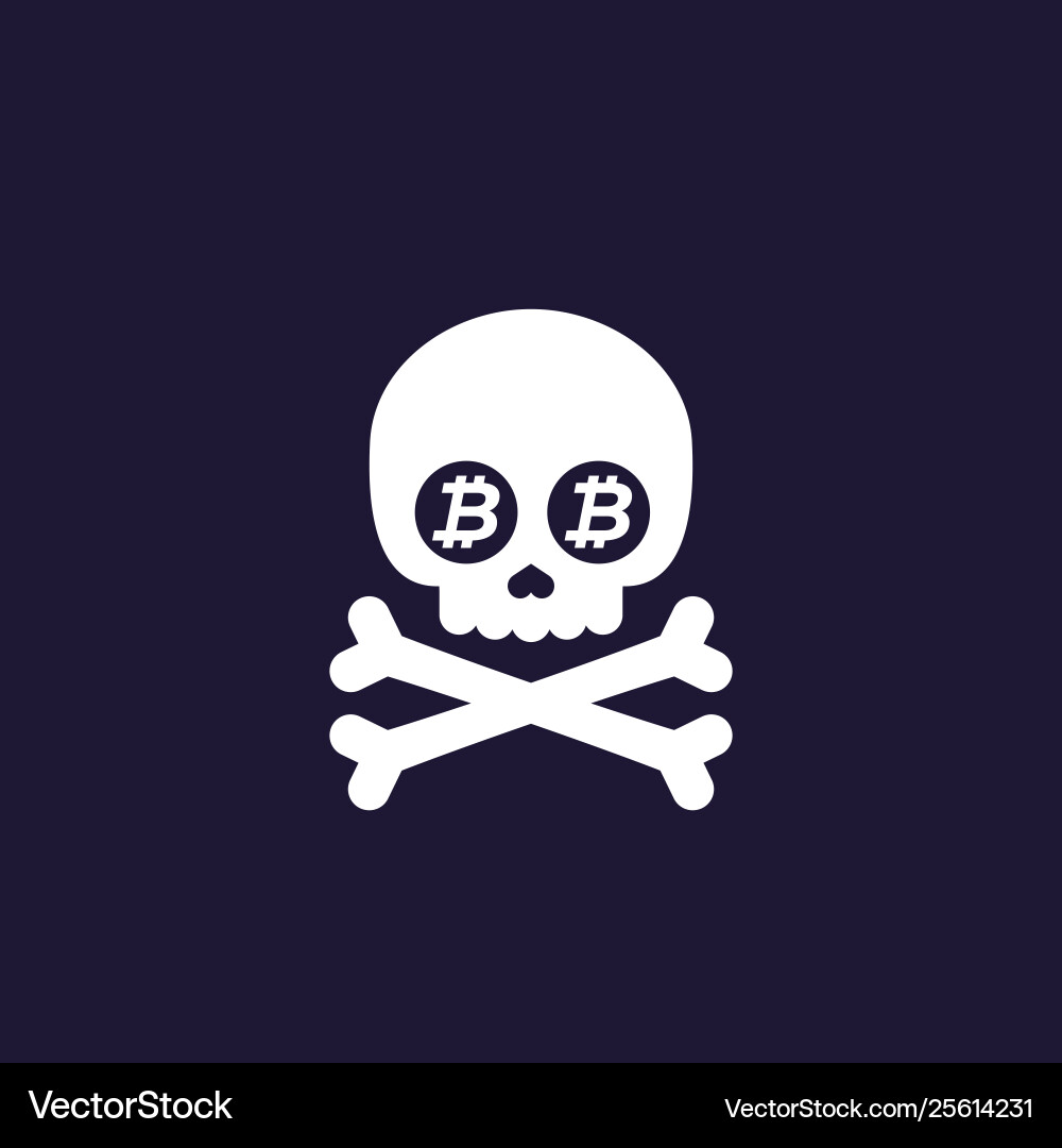 Bitcoin Death - Skull & Bones – Royalty-Free Vector | VectorStock