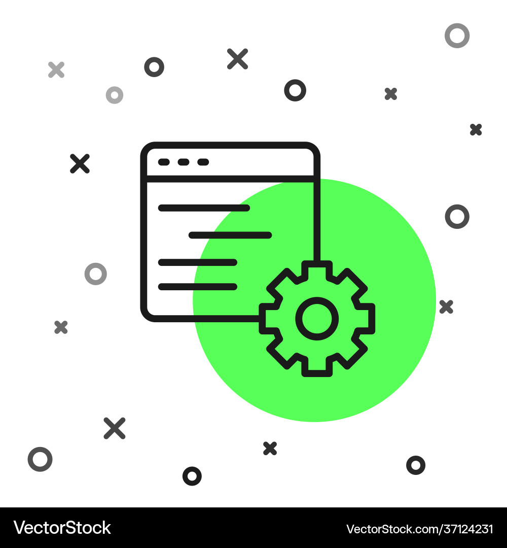 Black line computer api interface icon isolated Black line computer api interface icon isolated vector image