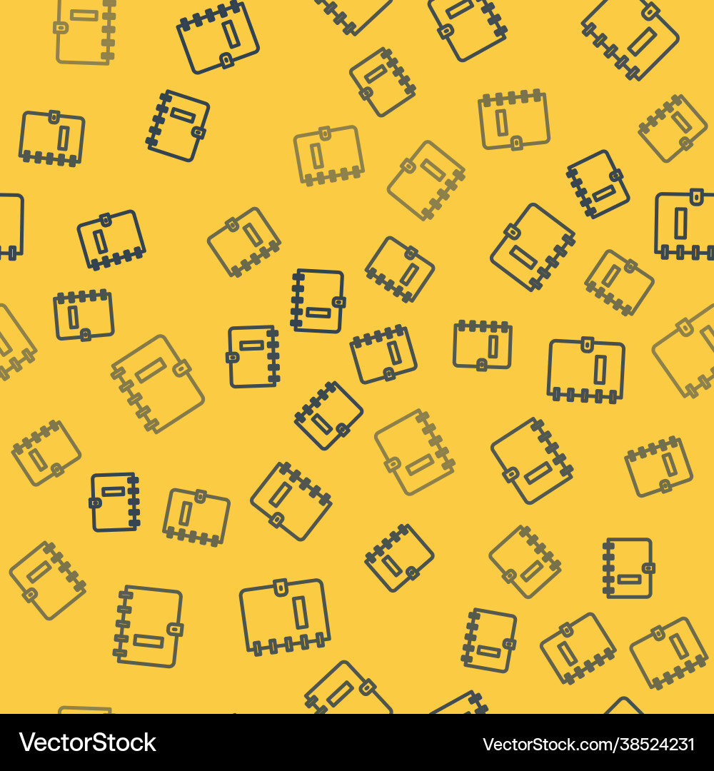 Blue line notebook icon isolated seamless pattern Blue line notebook icon isolated seamless pattern vector image