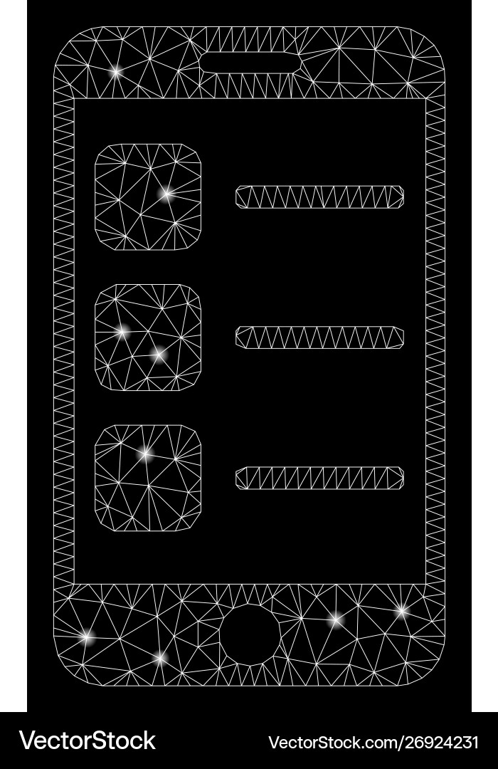 Bright mesh network smartphone list with flare Bright mesh network smartphone list with flare vector image