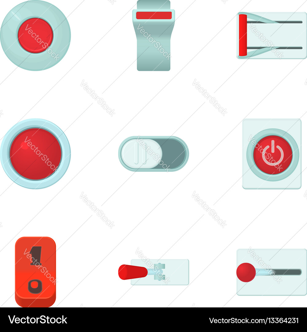 Button Icon Set - Diverse Styles Vector Image