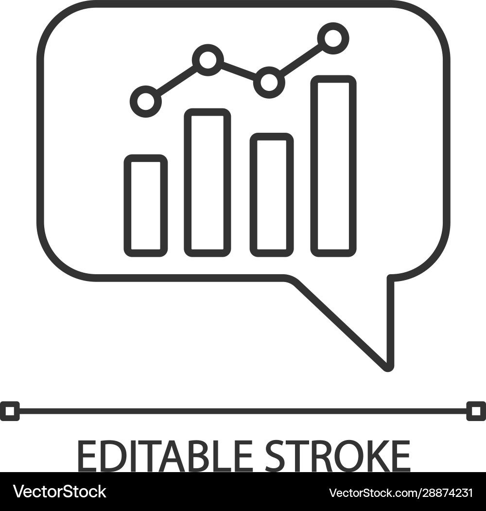 Chatbot graph linear icon Chatbot graph linear icon Vector Image