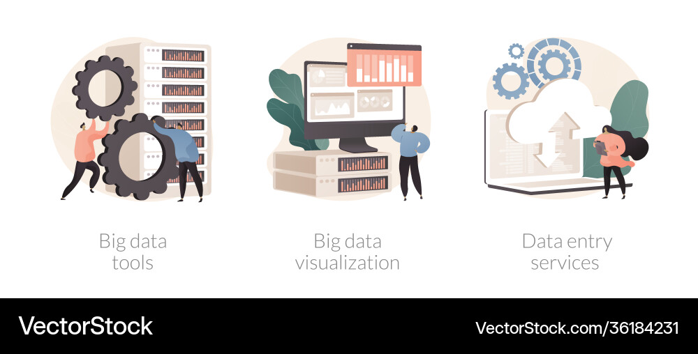 Database management abstract concept Database management abstract concept vector image