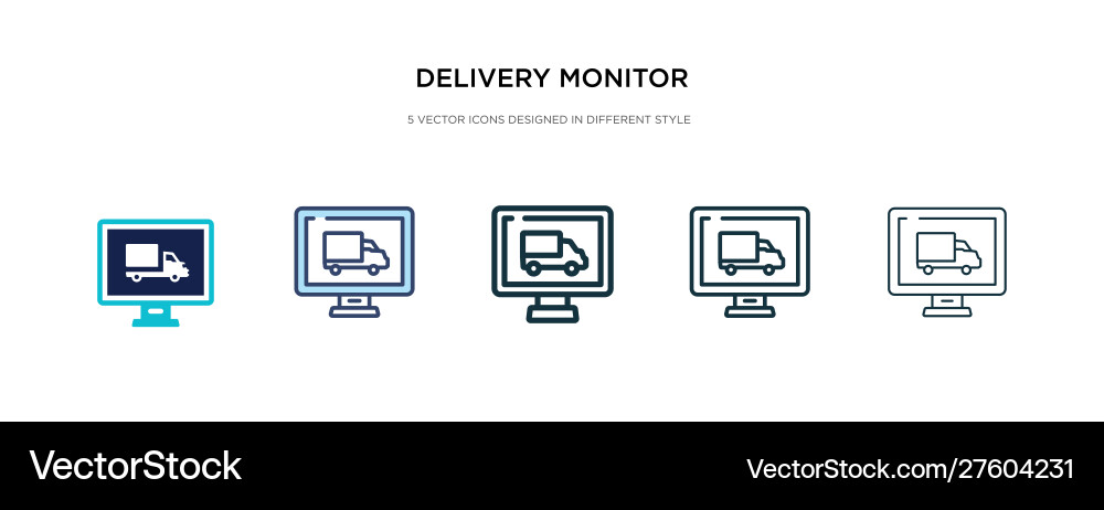 Delivery monitor icon in different style two Delivery monitor icon in different style two vector image