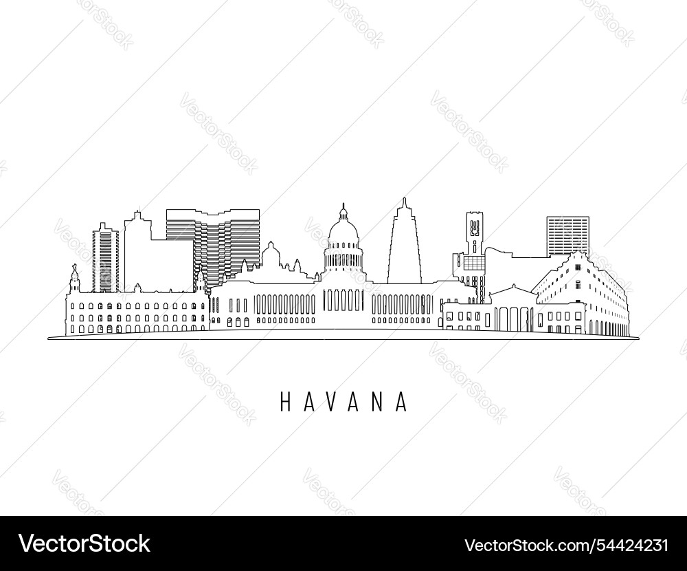 Detaillierte havana skyline Detaillierte havana skyline vektorbild