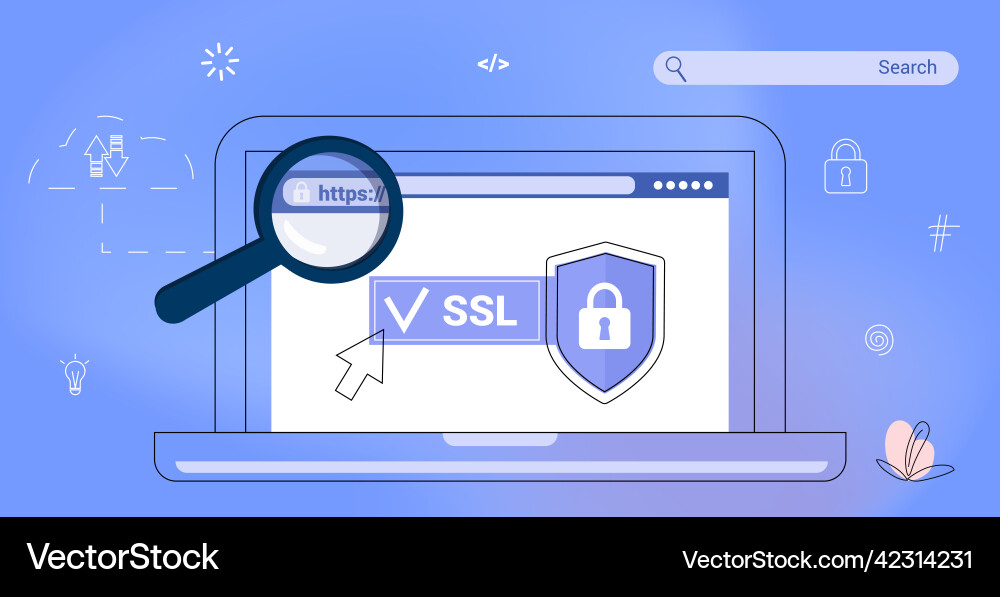 Https protected connection secure protocol vector image