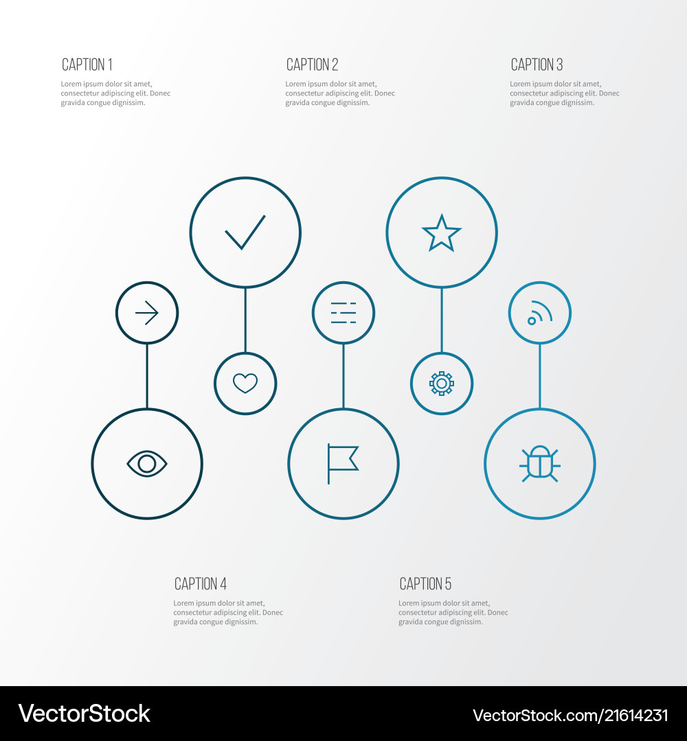 Interface icons line style set with eye done Interface icons line style set with eye done vector image