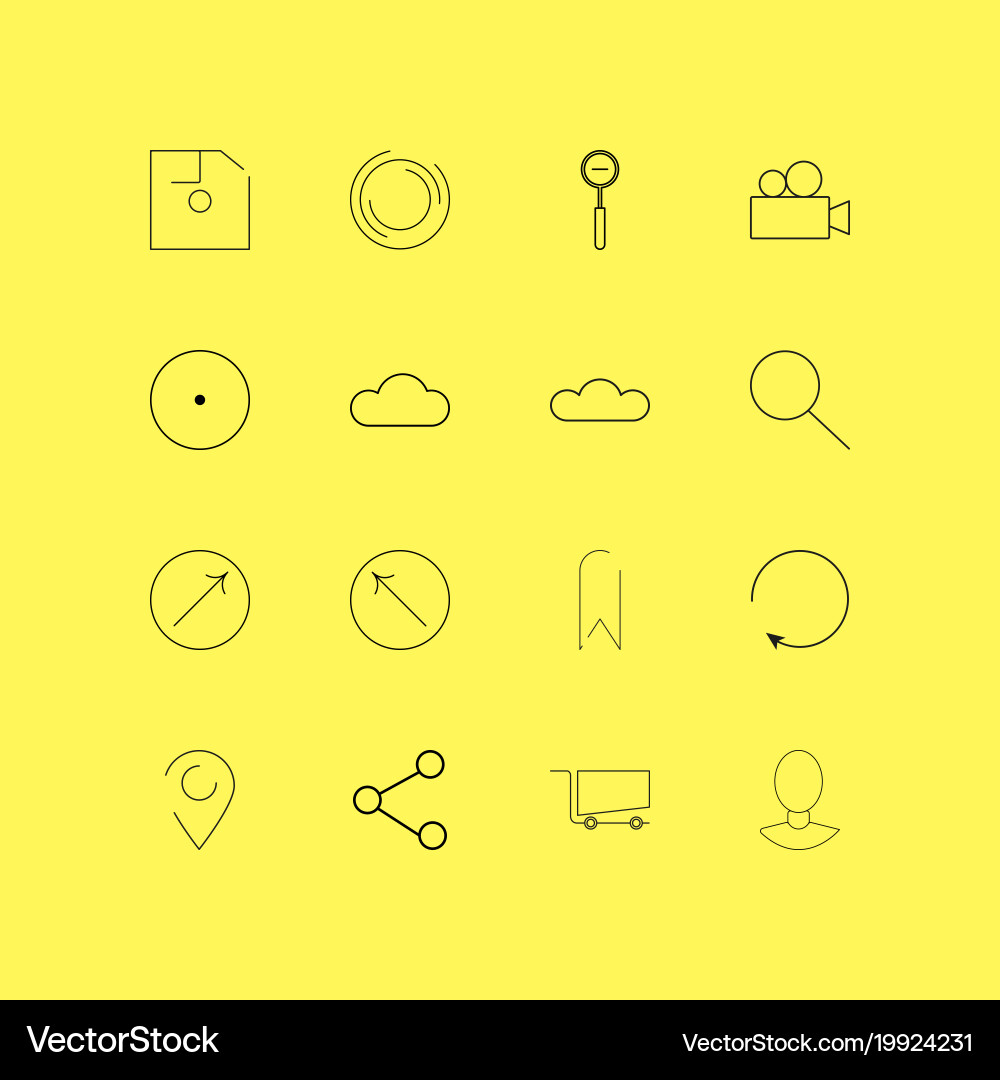 Interface linear icon set simple outline icons vector image