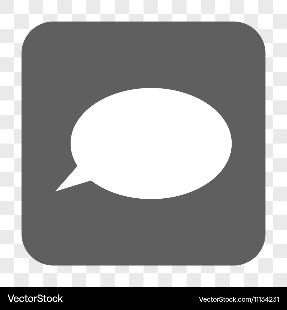 Message cloud rounded square button vector image